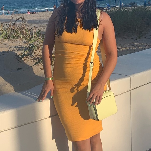 Zara ribbed midi dress orange - Picture 3 of 3